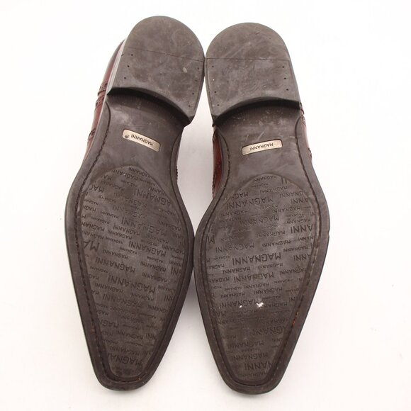 Magnanni Wingtip Monk Strap Men's Size 12 M Brown Leather  Dress Shoes 17157 - Picture 9 of 10